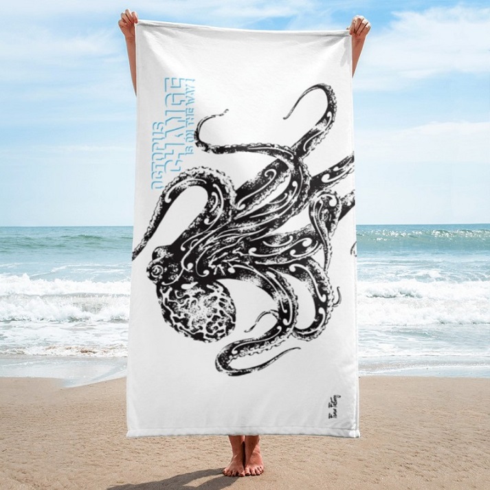Weißes Octopus-Handtuch