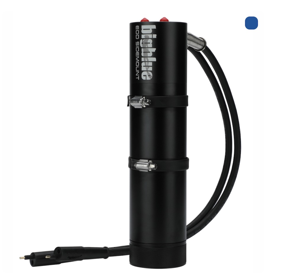 Unterwasserstrahler Bigblue EOD Sidemount, ideal für die Beleuchtung bei tiefen Tauchgängen.