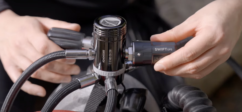 Taucherregler mit GPS-System für sicheres Unterwasser-Explorieren.